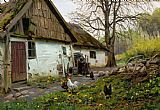 Bromolle Farm with Chickens by Peder Mork Monsted